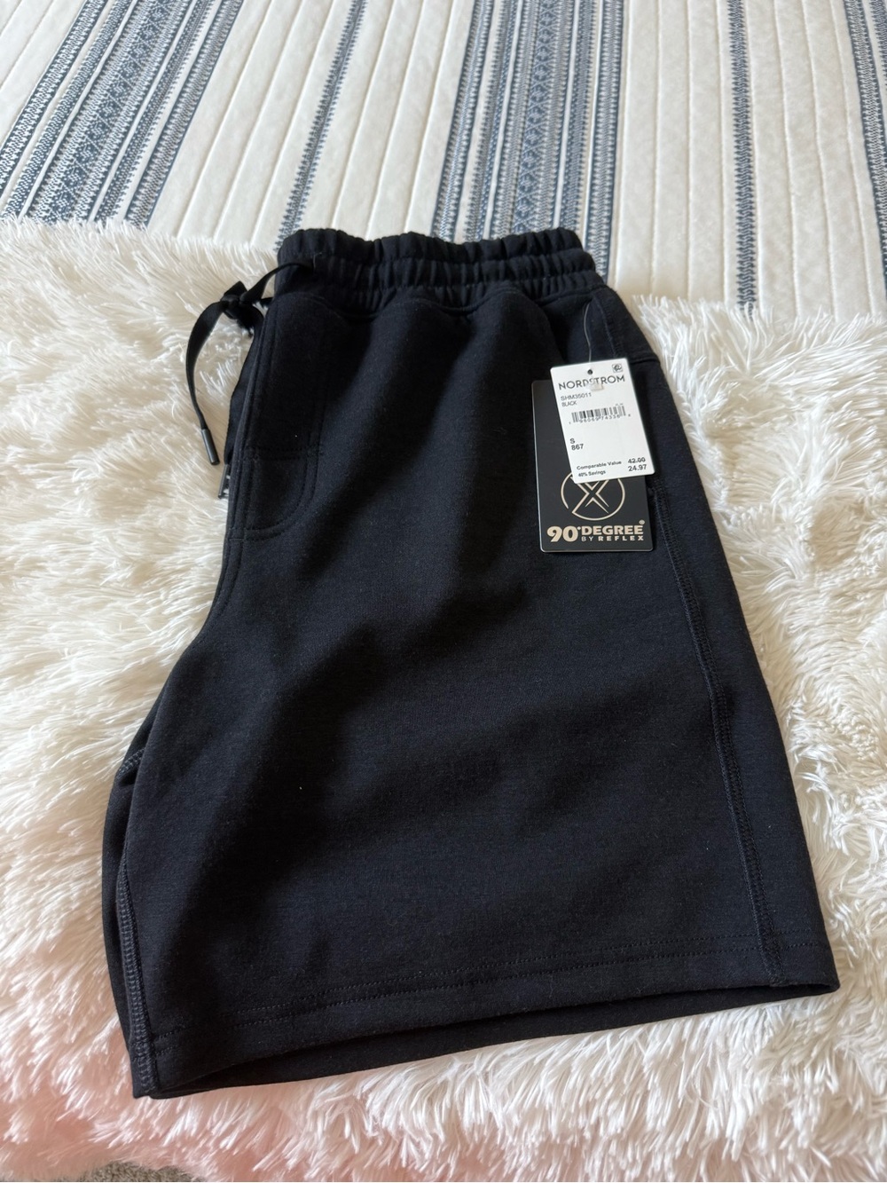 Reflex Black Men's Athletic Drawstring Shorts
